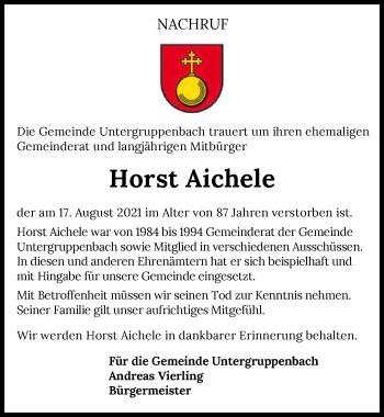 Traueranzeige von Horst Aichele von GESAMT