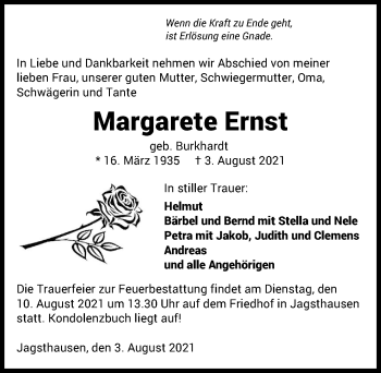 Traueranzeige von Margarete Ernst von GESAMT