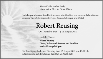 Traueranzeige von Robert Reusing von GESAMT