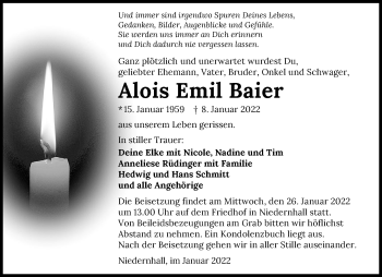 Traueranzeige von Alois Emil Baier von GESAMT