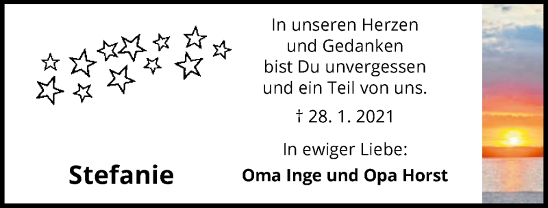  Traueranzeige für Stefanie  Münch vom 28.01.2022 aus GESAMT