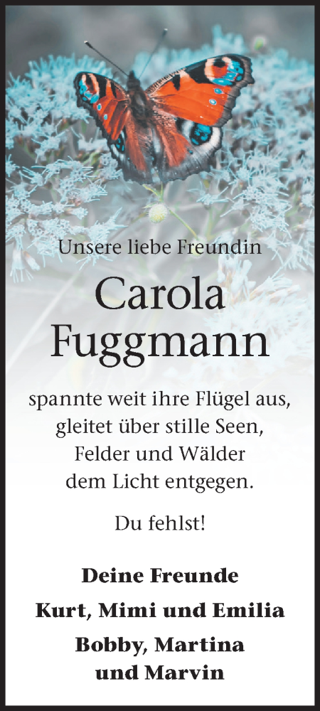 Traueranzeige von Carola Fuggmann von Heilbronner Stimme