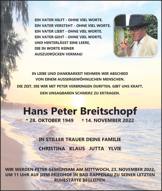 Traueranzeige von HansPeter Breitschopf von Heilbronner Stimme