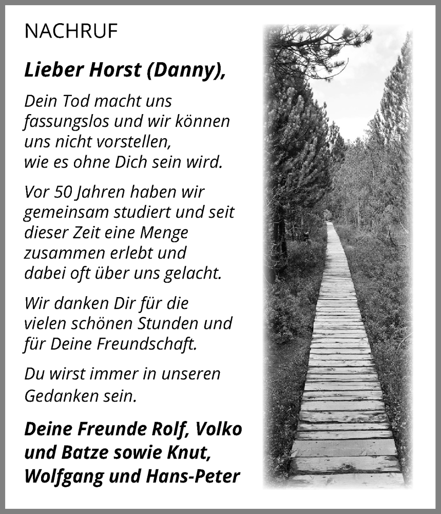  Traueranzeige für Horst Dannenhauer vom 12.11.2022 aus Heilbronner Stimme