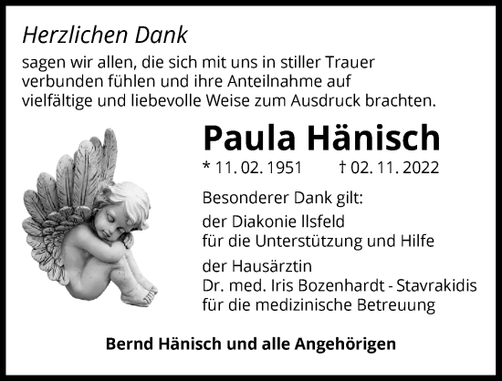 Traueranzeige von Paula Hänisch von Heilbronner Stimme
