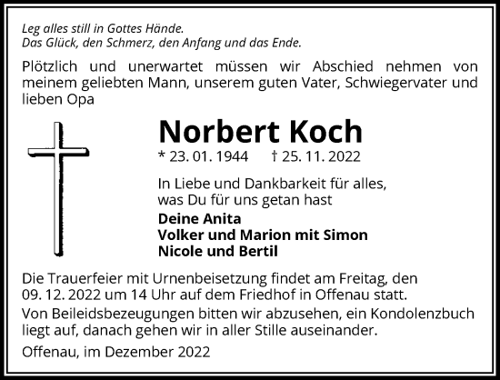 Traueranzeige von Norbert Koch von Heilbronner Stimme