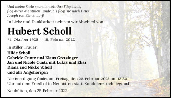 Traueranzeige von Hubert Scholl von GESAMT