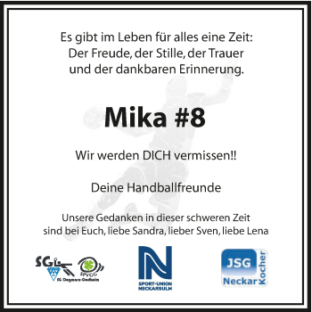 Traueranzeige von Mika Fischer von GESAMT