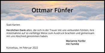 Traueranzeige von Ottmar Fünfer von GESAMT