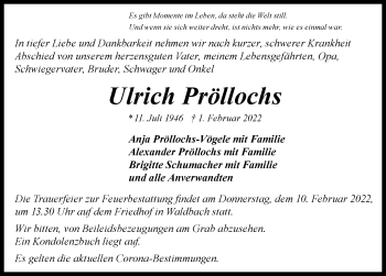 Traueranzeige von Ulrich Pröllochs von GESAMT