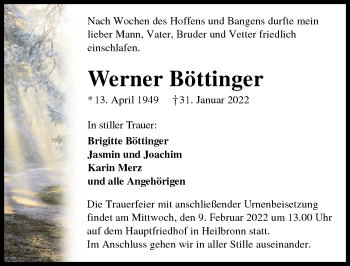 Traueranzeige von Werner Böttinger von GESAMT