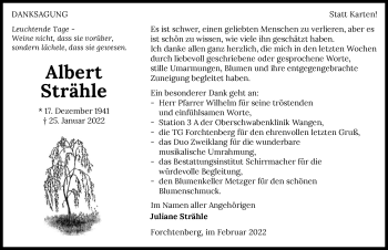 Traueranzeige von Albert Strähle von GESAMT