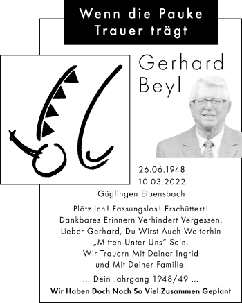 Traueranzeige von Gerhard Bey von GESAMT