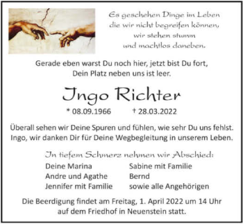 Traueranzeige von Ingo Richter von GESAMT