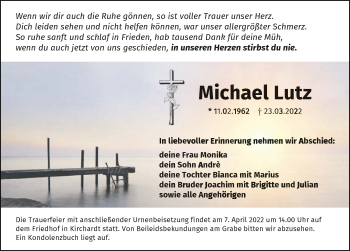 Traueranzeige von Michael Lutz von GESAMT