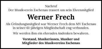 Traueranzeige von Werner Frech von GESAMT