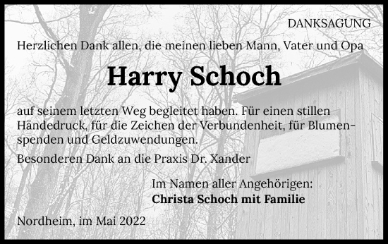 Traueranzeige von Harry Schoch von GESAMT