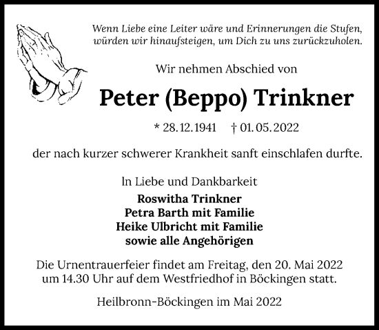Traueranzeige von Peter Trinkner von GESAMT
