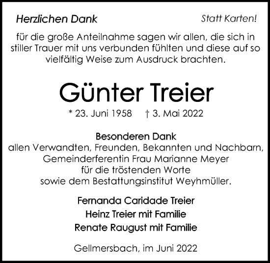 Traueranzeige von Günter Treier von GESAMT