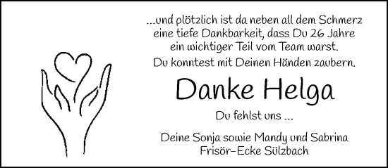 Traueranzeige von Helga Kufahl von GESAMT