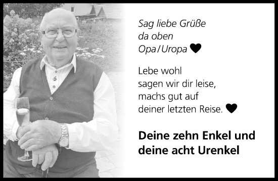 Traueranzeige von Arthur Wagner von GESAMT