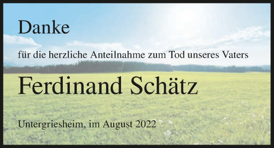 Traueranzeige von Ferdinand Schätz von GESAMT