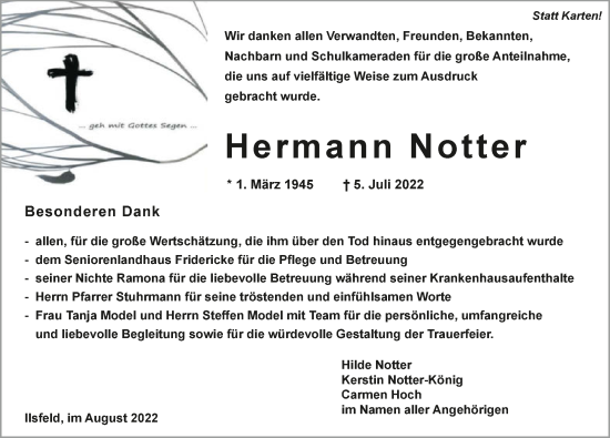 Traueranzeige von Hermann Notter von GESAMT