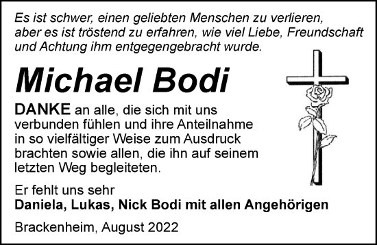 Traueranzeige von Michael Bodi von GESAMT