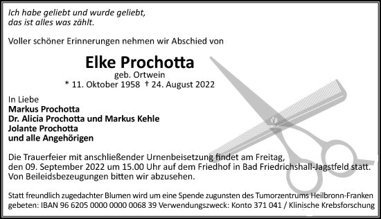 Traueranzeige von Elke Prochotta von GESAMT