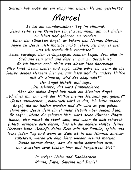 Traueranzeige von Marcel Klisan von GESAMT