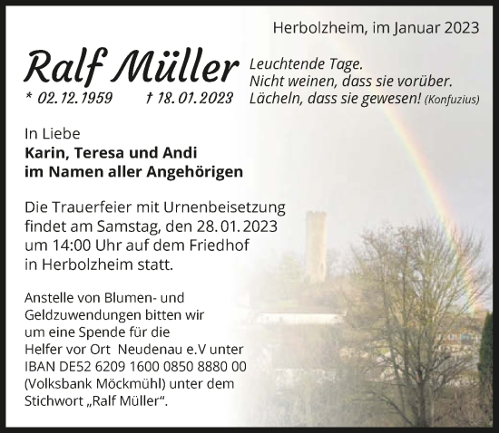 Traueranzeige von Ralf Müller von GESAMT