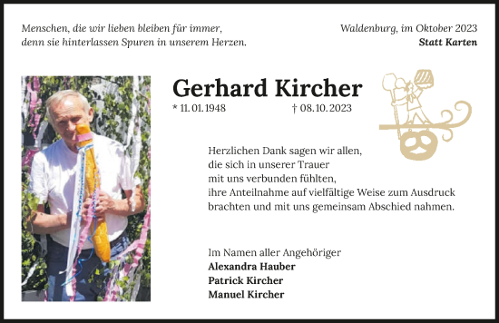 Traueranzeige von Gerhard Kircher von GESAMT