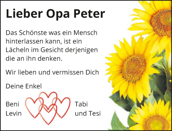 Traueranzeige von Peter Osterloh von GESAMT