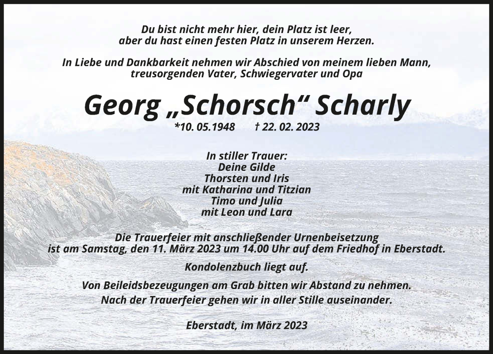  Traueranzeige für Georg Scharly vom 04.03.2023 aus GESAMT