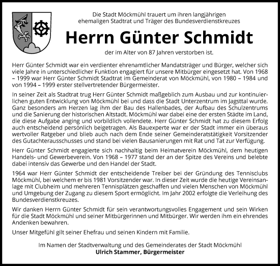Traueranzeige von Günter Schmidt von GESAMT
