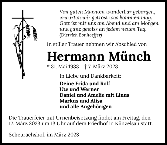 Traueranzeige von Hermann Münch von GESAMT