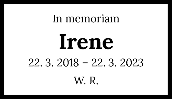Traueranzeige von Irene Riedle von GESAMT
