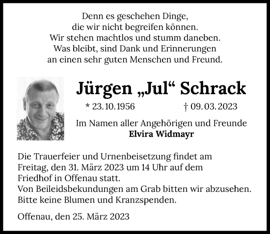 Traueranzeige von Jürgen Schrack von GESAMT