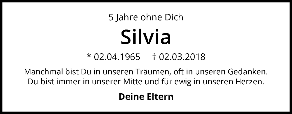  Traueranzeige für Silvia Bechle vom 02.03.2023 aus GESAMT