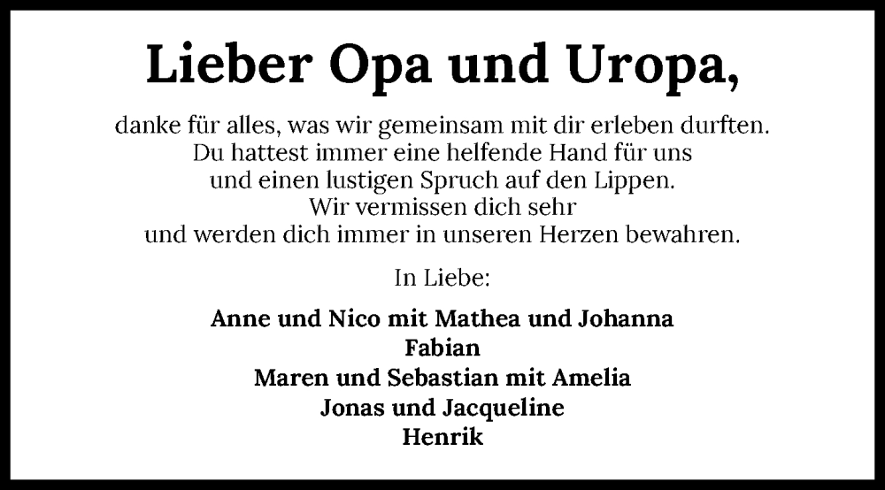  Traueranzeige für Gerhard Haug vom 22.04.2023 aus GESAMT