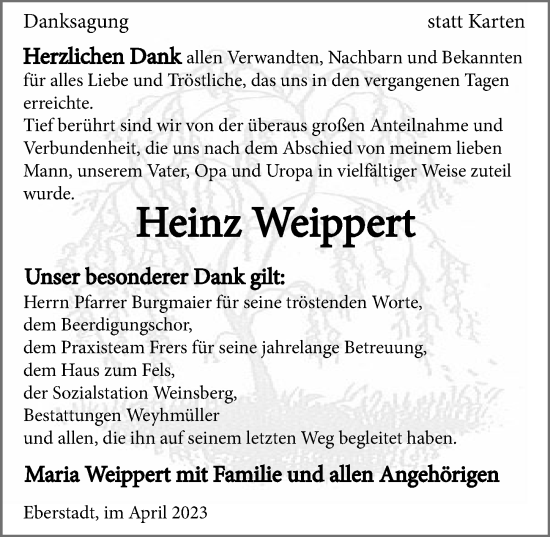 Traueranzeige von Heinz Weippert von GESAMT