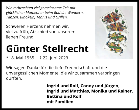 Traueranzeige von Günter Stellrecht von GESAMT