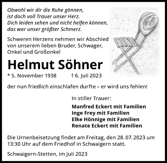 Traueranzeige von Helmut Söhner von GESAMT