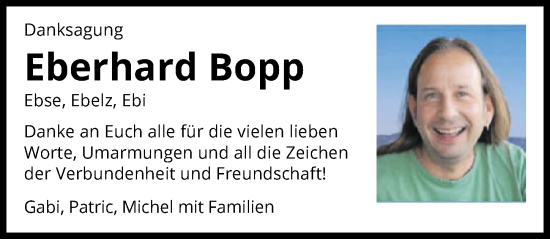 Traueranzeige von Eberhard Bopp von GESAMT