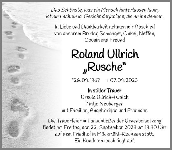 Traueranzeige von Roland Ullrich von GESAMT