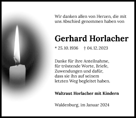 Traueranzeige von Gerhard Horlacher von GESAMT