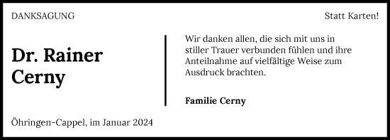 Traueranzeige von Rainer Cerny von GESAMT