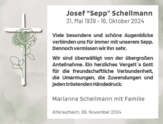 Traueranzeige von Josef Schellmann von GESAMT