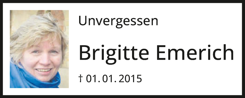  Traueranzeige für Brigitte Emerich vom 31.12.2024 aus GESAMT
