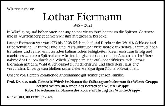 Traueranzeige von Lothar Eiermann von GESAMT